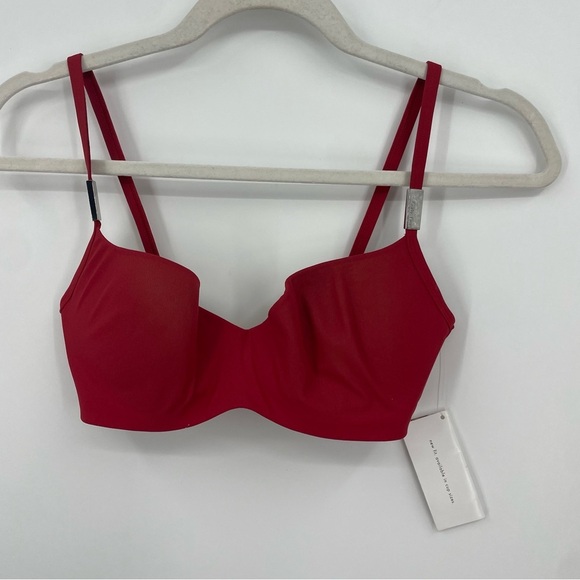 NWT Calvin Klein Swimwear perfectly fit with Underwire size 34C red bikini top - Picture 1 of 6
